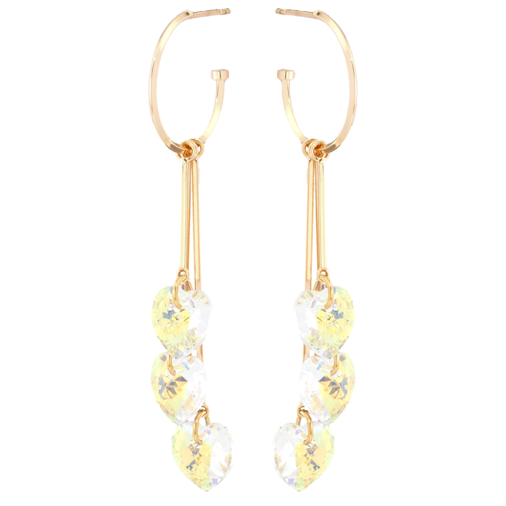 Сережки Xuping колір 18K з кристалами Swarovski пусети Підвіски з сердечками Shimmer фото №25
