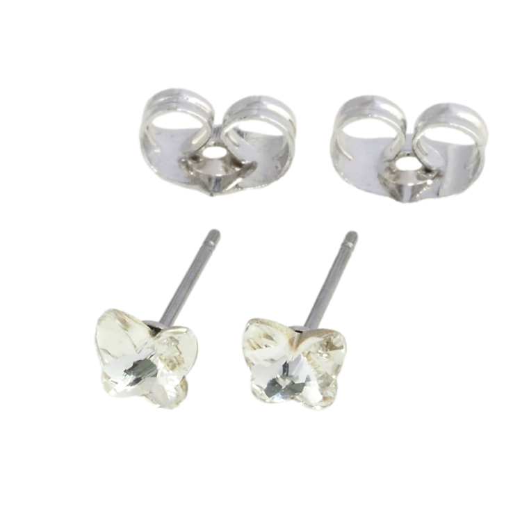 Сережки Xuping колір Родій з кристалами Swarovski пусети Кришталеві метелики Clear фото №10