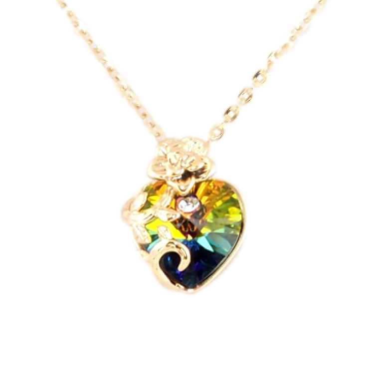 Кулон Xuping колір 18K з кр-ми Swarovski на ланцюжку Сердечко Vitrail Medium довжина 40-45см х 1.5мм фото №9