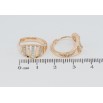 Серьги Xuping Позолота 18K + Родий колечки Узор с дорожками циркония фото №2