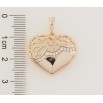 Кулон Xuping Позолота 18K Резное сердечко с цирконием для цепочки до 5мм фото №2