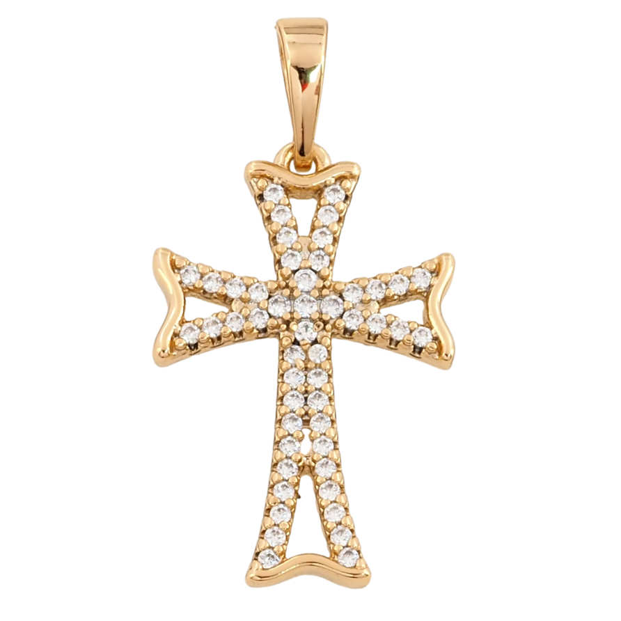 Кулон Xuping Позолота 18K Крест с цирконием для цепочки до 6мм фото №1