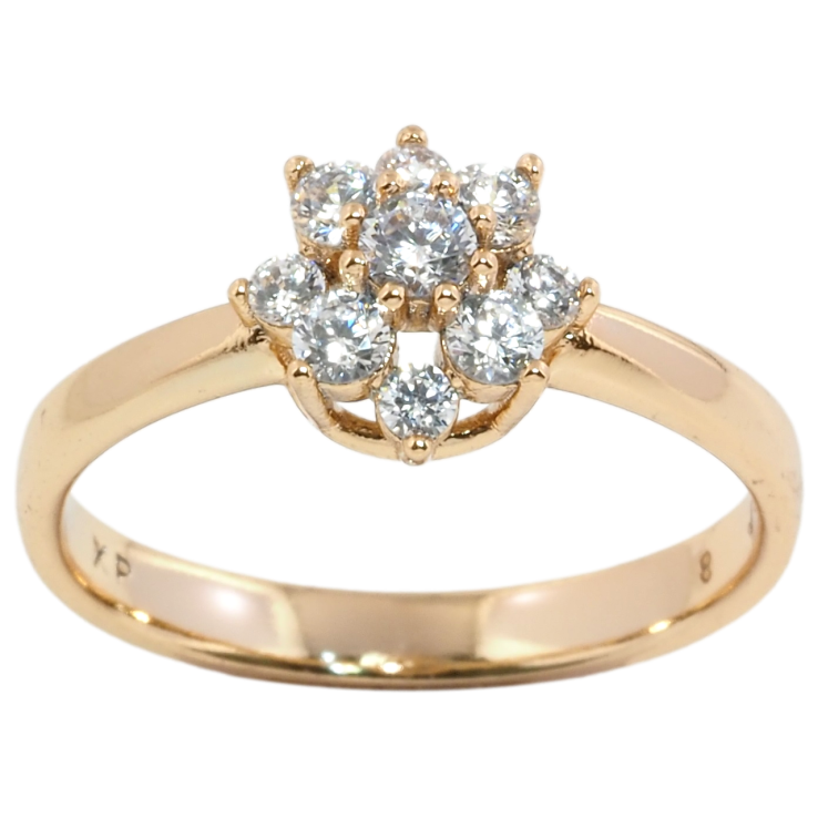 Кольцо Xuping Позолота 18K Кристальный цветочек фото №14