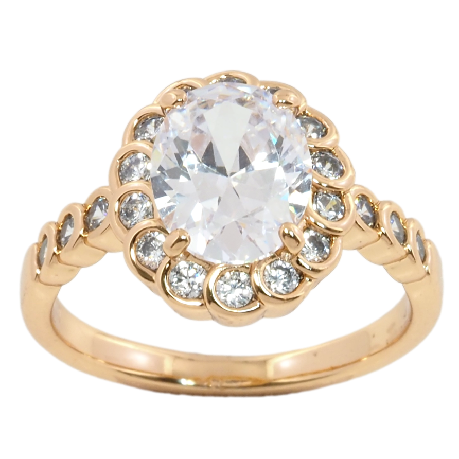 Кольцо Xuping Позолота 18K Фианит в обрамлении циркония фото №1