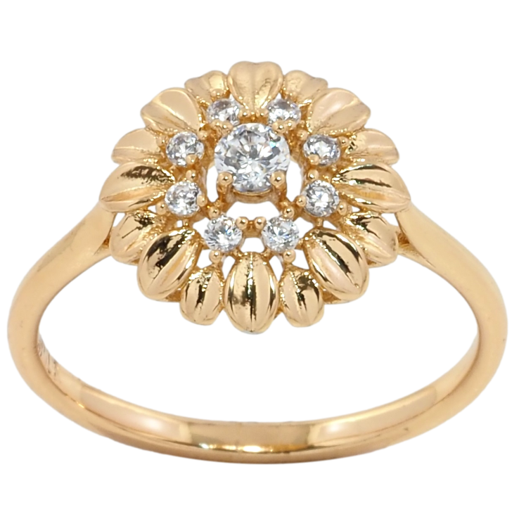 Кольцо Xuping Позолота 18K Цветок с цирконием фото №10