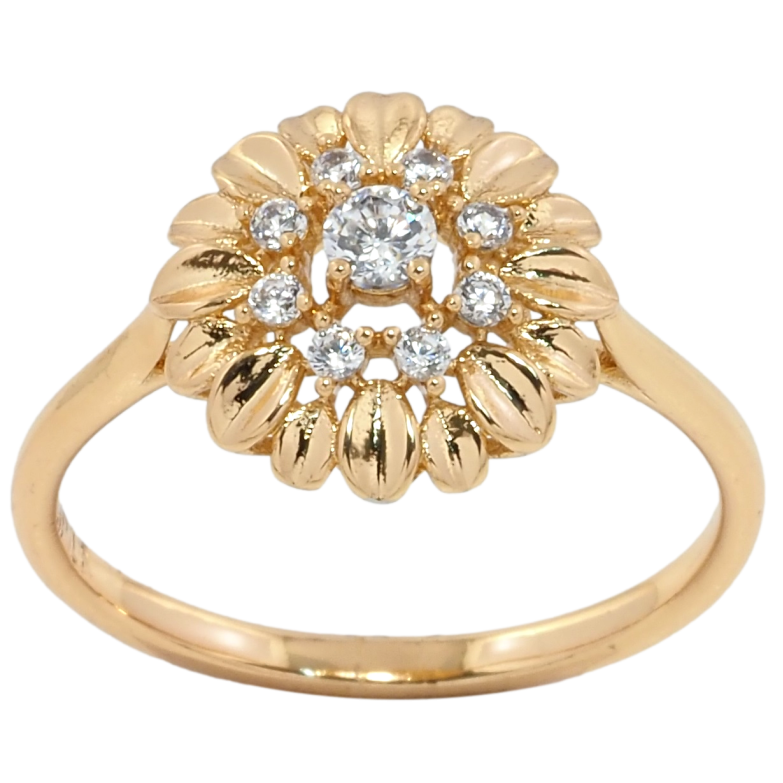 Кольцо Xuping Позолота 18K Цветок с цирконием фото №1