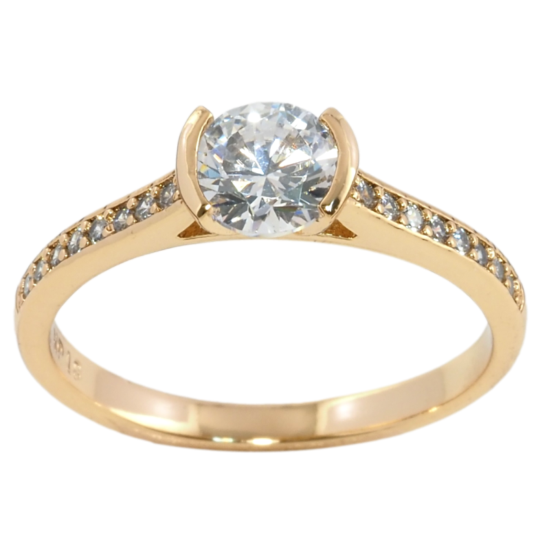 Каблучка Xuping Позолота 18K Фіаніт на доріжці цирконію фото №5