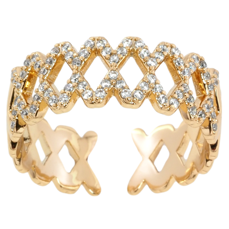 Кольцо Xuping Позолота 18K Декоративный узор с цирконием фото №10