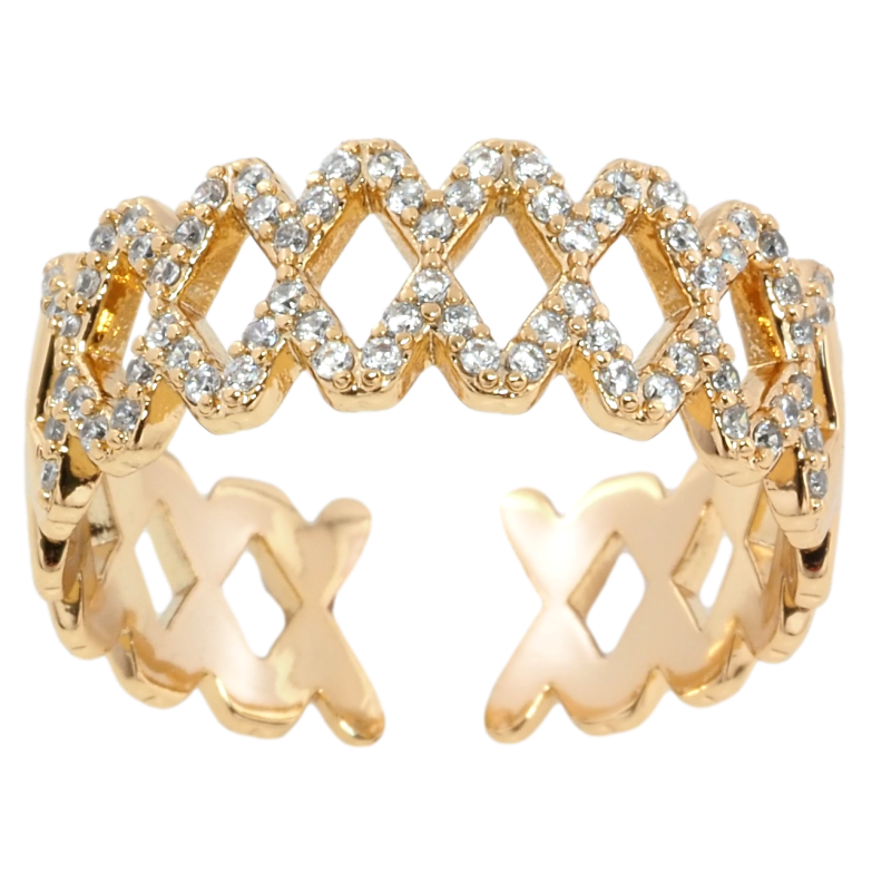 Кольцо Xuping Позолота 18K Декоративный узор с цирконием фото №7