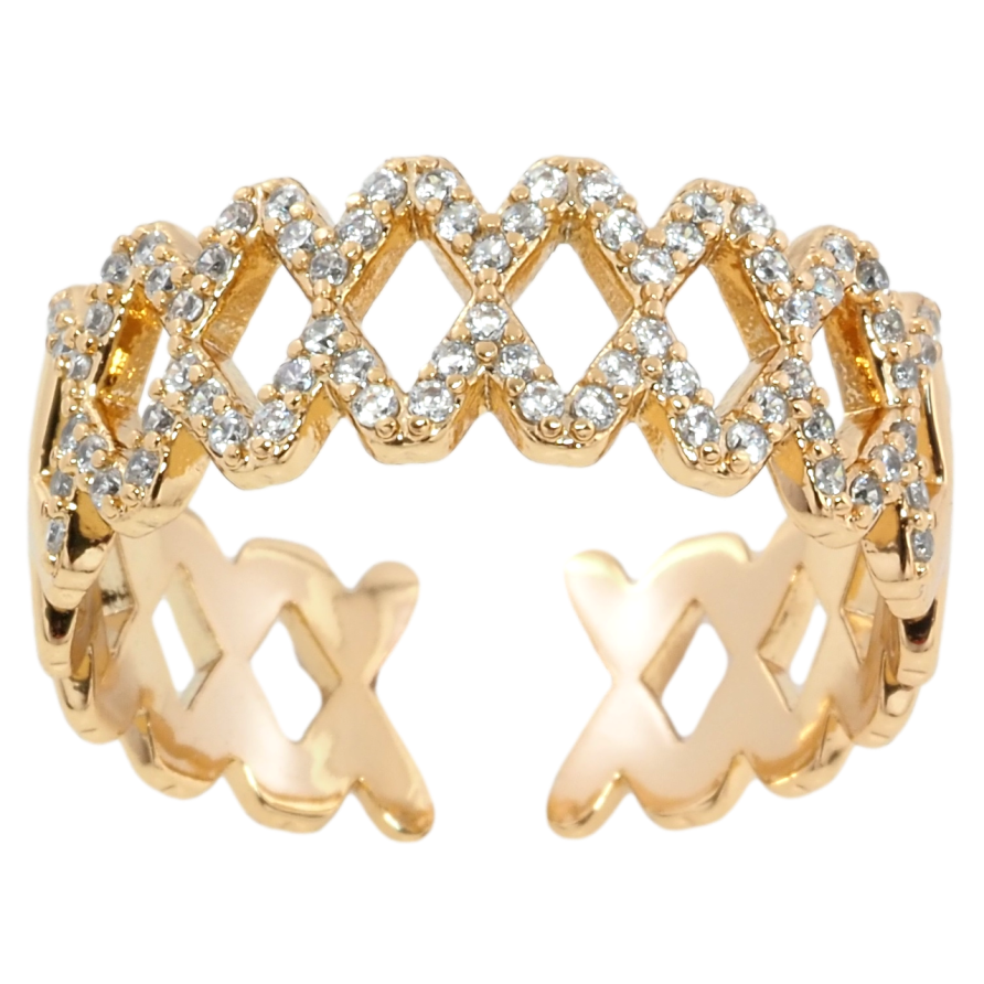 Кольцо Xuping Позолота 18K Декоративный узор с цирконием фото №1