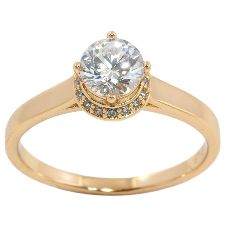 Кольцо Xuping Позолота 18K Фианит в обрамлении циркония фото №25