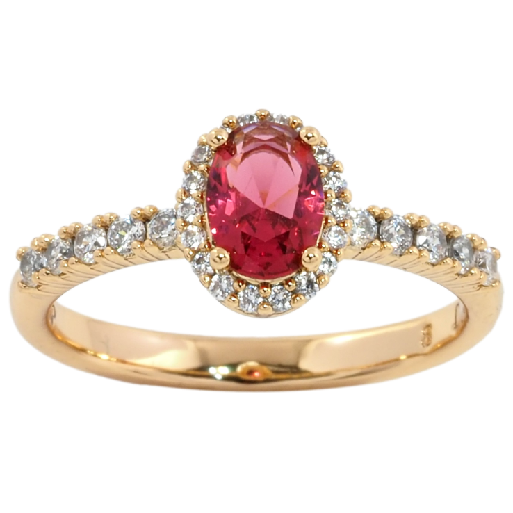 Кольцо Xuping Позолота 18K Красный фианит в обрамлении циркония фото №21