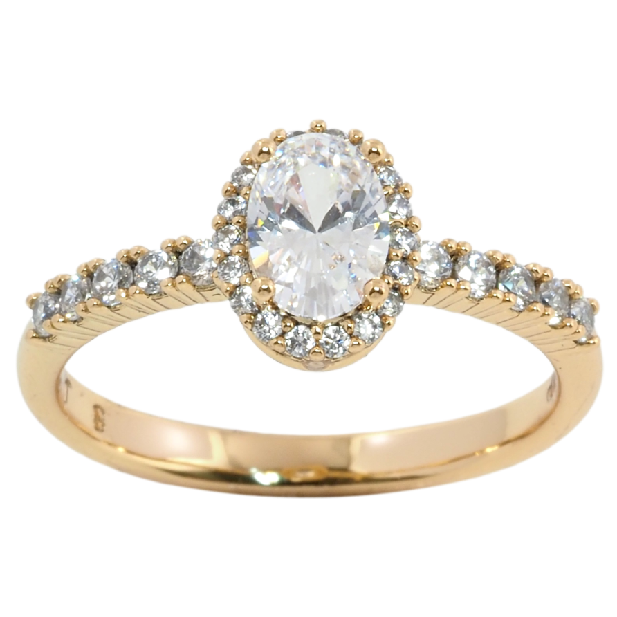 Кольцо Xuping Позолота 18K Фианит в обрамлении циркония фото №1