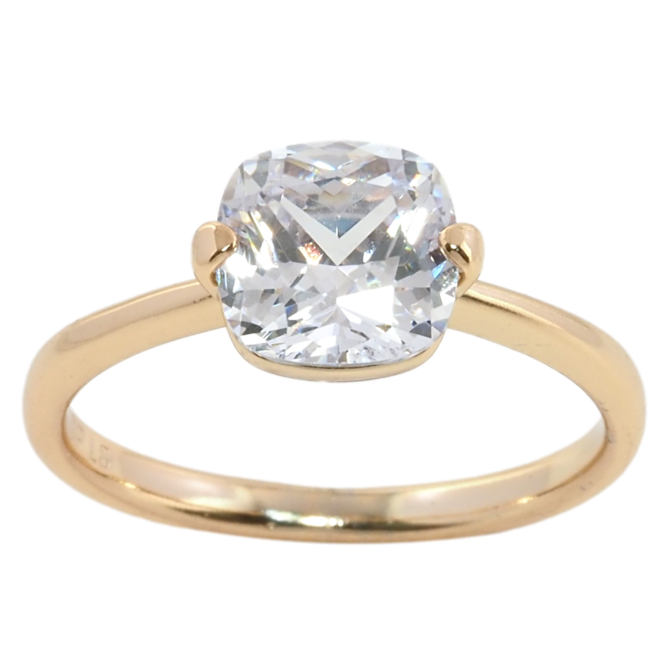 Кольцо Xuping Позолота 18K Фианит, 8х8мм фото №22