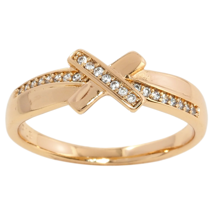 Кольцо Xuping Позолота 18K Крестик с цирконием фото №17