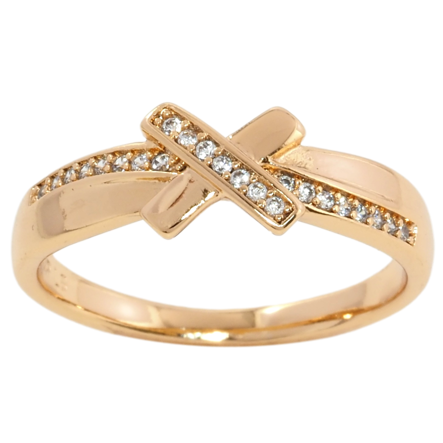 Кольцо Xuping Позолота 18K Крестик с цирконием фото №1
