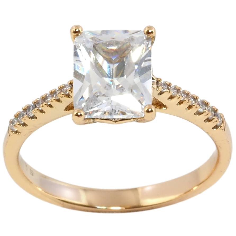 Кольцо Xuping Позолота 18K Фианит на дорожке циркония фото №1