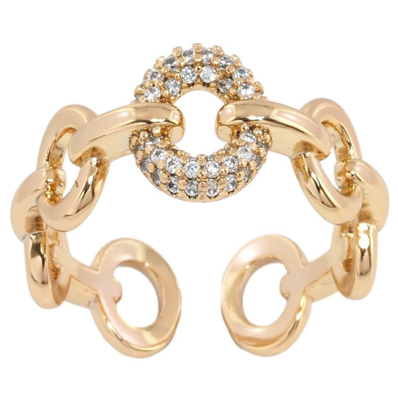 Каблучка Xuping Позолота 18K Браслетний візерунок з цирконієм фото №1