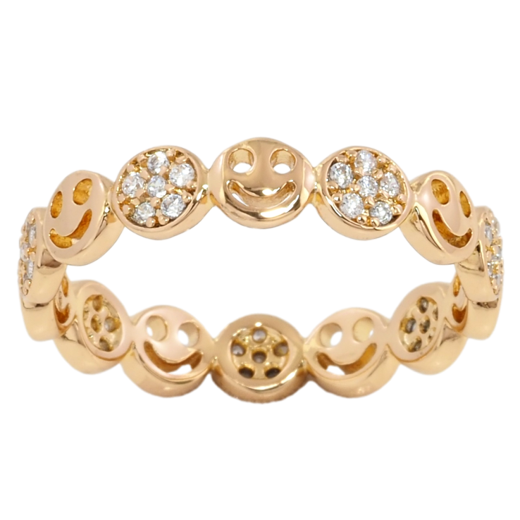 Кольцо Xuping Позолота 18K Смайлы с цирконием фото №4