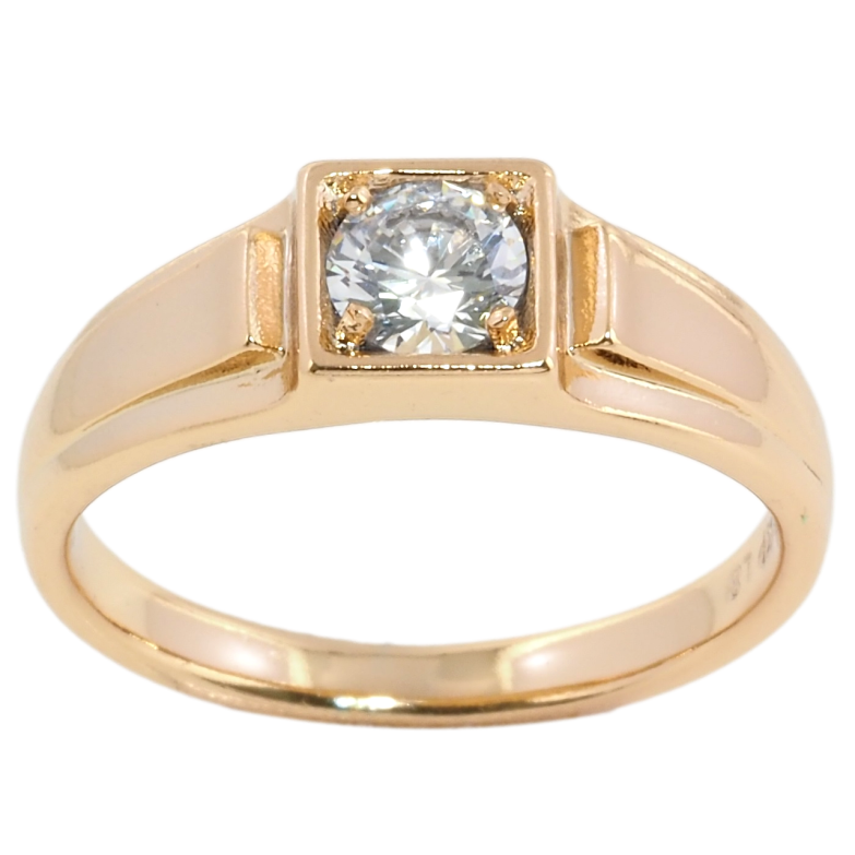 Кольцо Xuping Позолота 18K Фианит фото №2