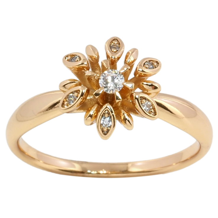 Кольцо Xuping Позолота 18K Цветок с цирконием фото №6