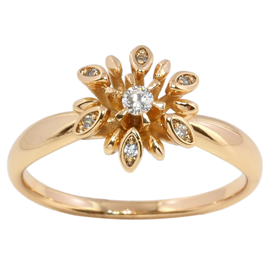 Кольцо Xuping Позолота 18K Цветок с цирконием фото №1