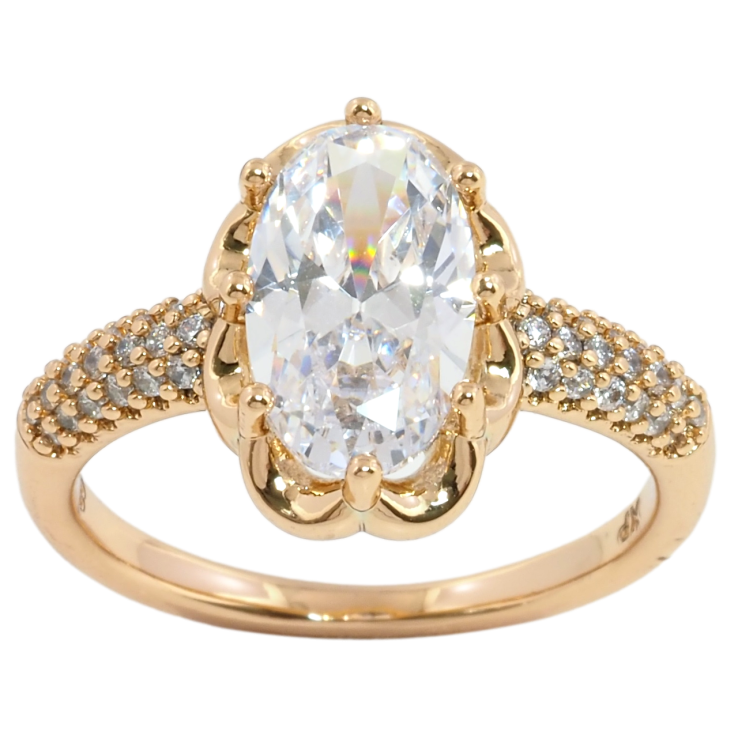 Кольцо Xuping Позолота 18K Фианит в декоративной оправе фото №12