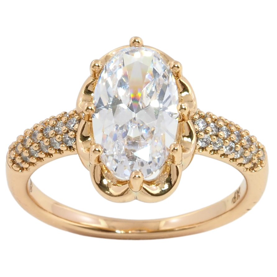 Кольцо Xuping Позолота 18K Фианит в декоративной оправе фото №1