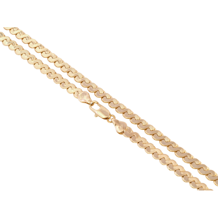 Ланцюжок Xuping Позолота 18K Плетіння Серпантин довжина 50см х 4.5мм фото №11