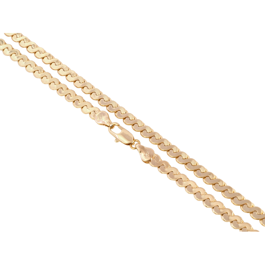 Ланцюжок Xuping Позолота 18K Плетіння Серпантин довжина 50см х 4.5мм фото №1