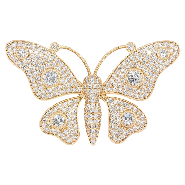Брошка Xuping Позолота 18K Метелик інкрустація цирконієм фото №1