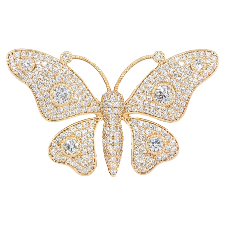 Брошка Xuping Позолота 18K Метелик інкрустація цирконієм фото №1