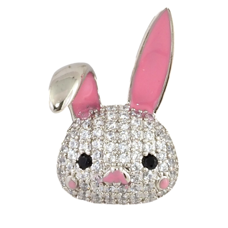 Брошка Xuping Родій Зайчик з інкрустацією цирконієм і рожевою емаллю фото №11