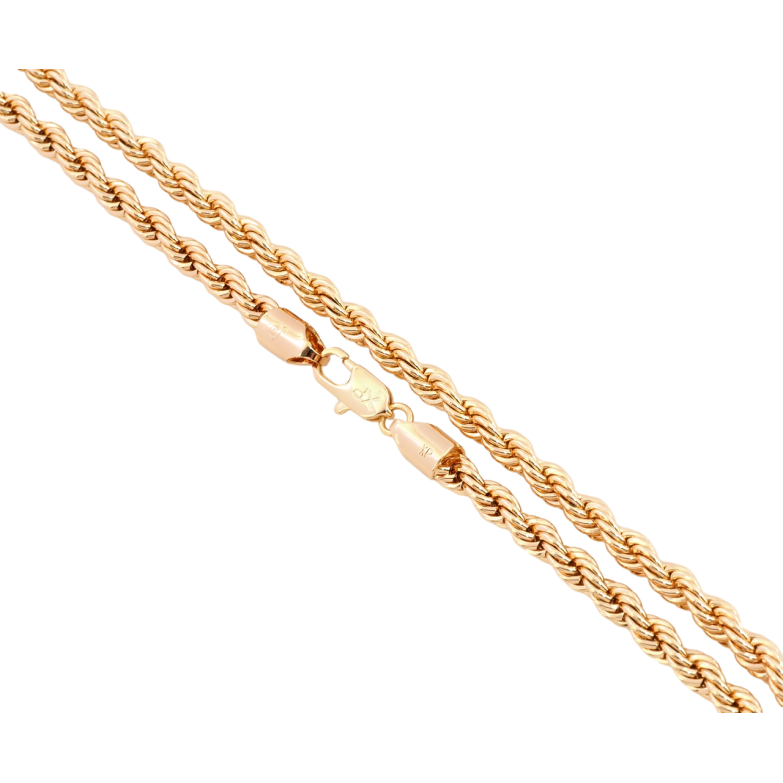 Ланцюжок Xuping Позолота 18K Плетіння Мотузка довжина 50см х 5мм фото №2