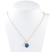 Кулон Xuping колір 18K з кр-ми Swarovski на ланцюжку Кришталевий куб Capri Blue довжина 40-45см х 2мм фото №2