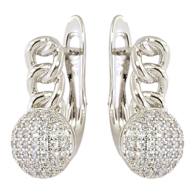 Сережки Xuping Родій англійський замок Візерунок ланцюжок з інкрустацією цирконієм фото №2