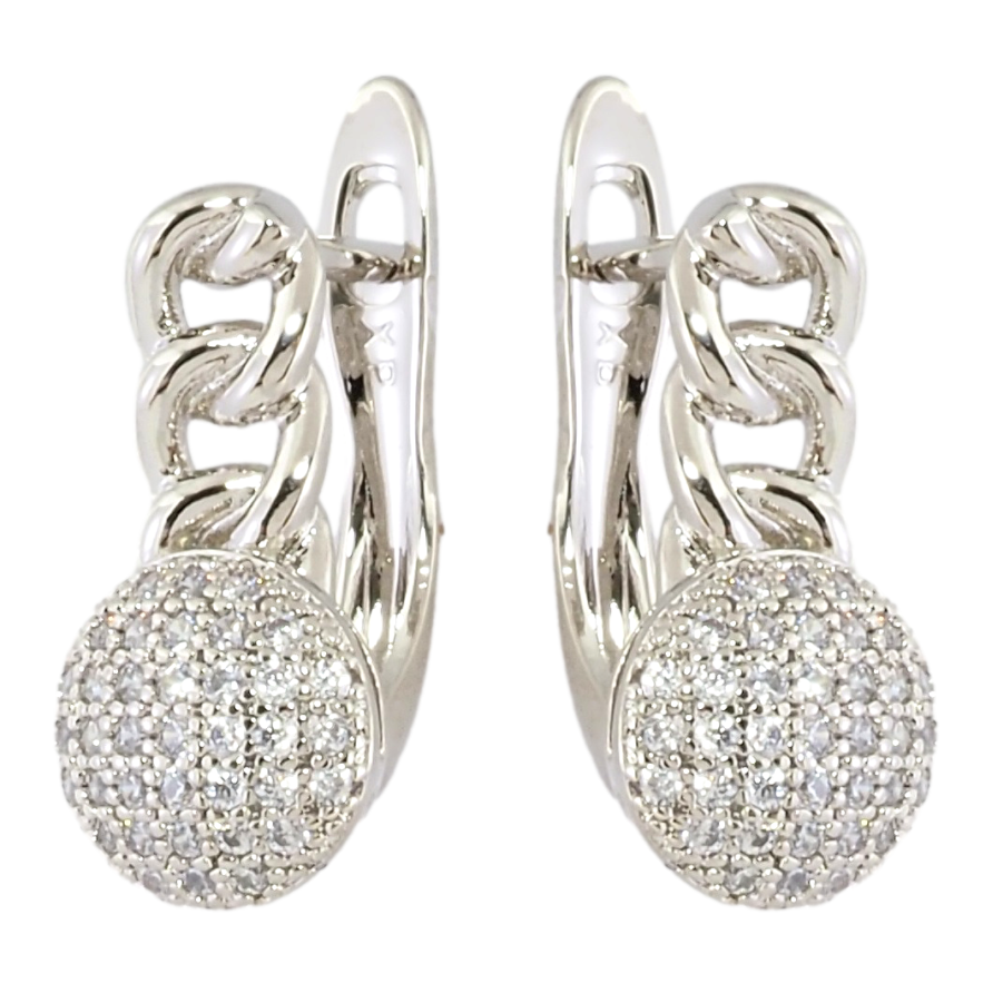 Сережки Xuping Родій англійський замок Візерунок ланцюжок з інкрустацією цирконієм фото №1