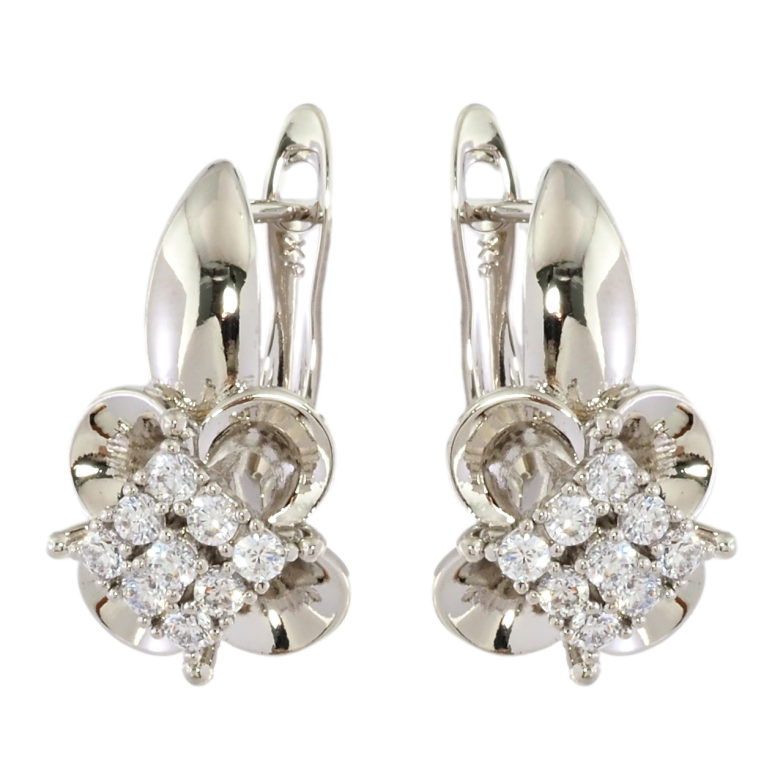 Сережки Xuping Родій англійський замок Квіточки з цирконієм фото №1