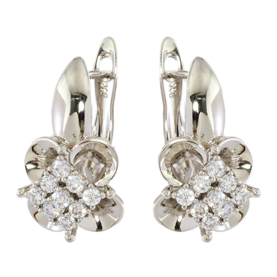 Сережки Xuping Родій англійський замок Квіточки з цирконієм фото №1