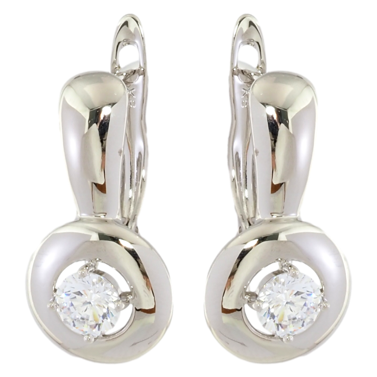 Серьги Xuping Родий английский замок Декоративные кольца с цирконием фото №11