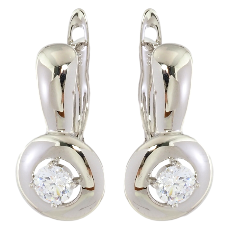 Сережки Xuping Родій англійський замок Підвіски перо з цирконієм фото №1