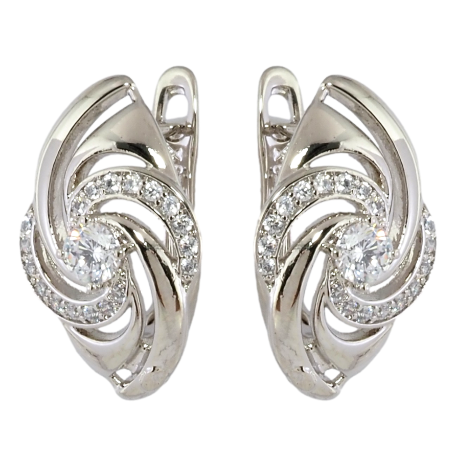 Сережки Xuping Родій англійський замок Візерунок із цирконієм фото №1