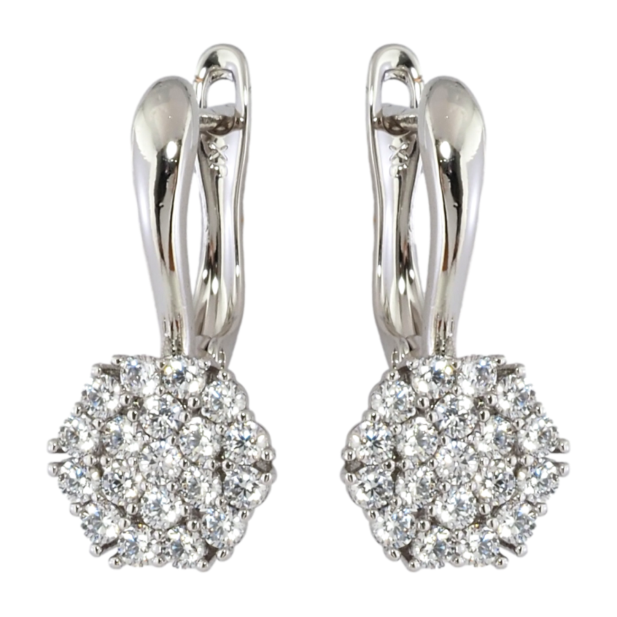 Сережки Xuping Родій англійський замок Інкрустація цирконієм фото №1