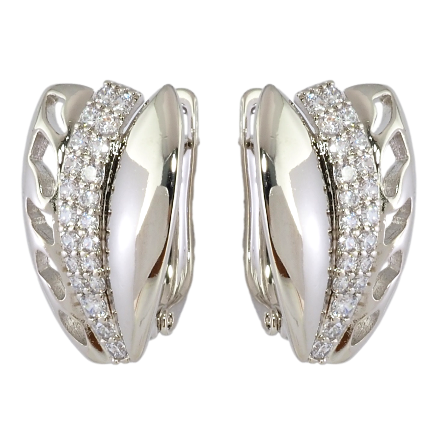 Сережки Xuping Родій англійський замок Декоративний візерунок з цирконієм фото №1