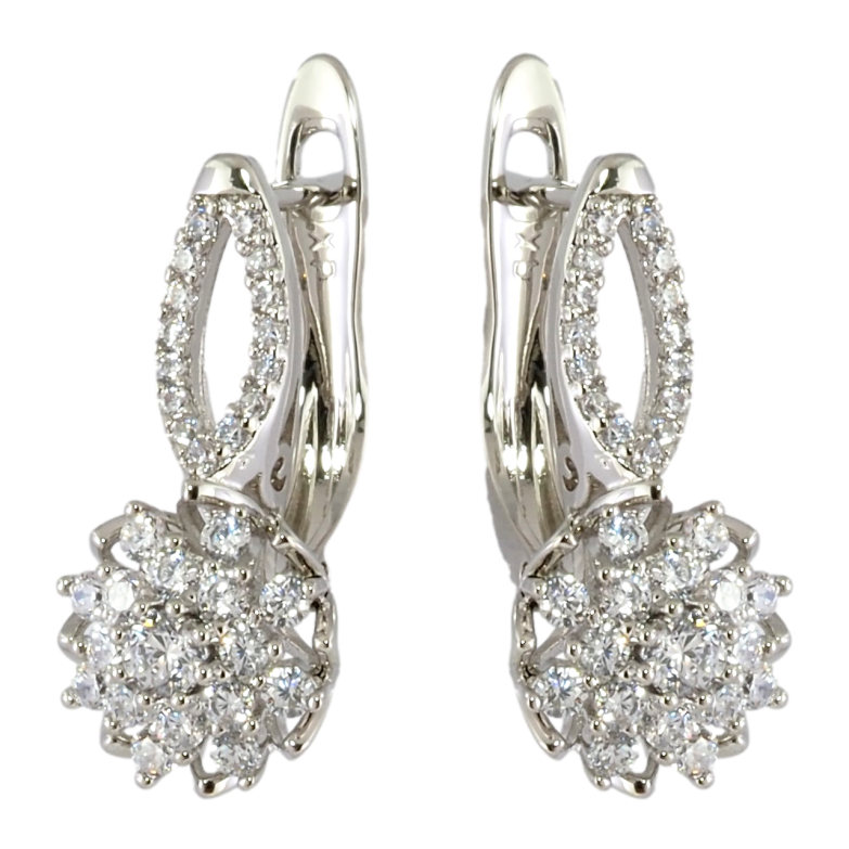 Сережки Xuping Родій англійський замок Квіточки з цирконієм фото №1