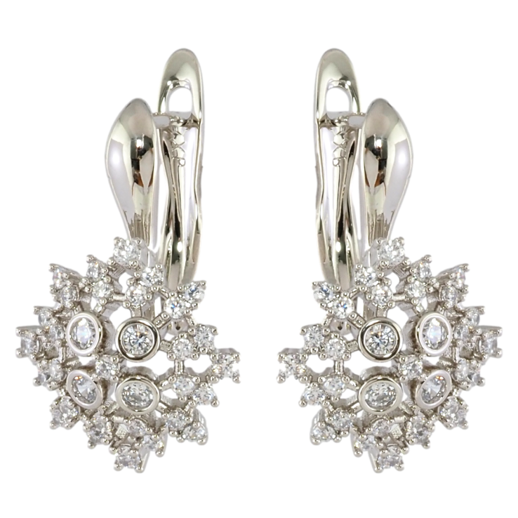 Серьги Xuping Родий английский замок Инкрустация цирконием фото №8