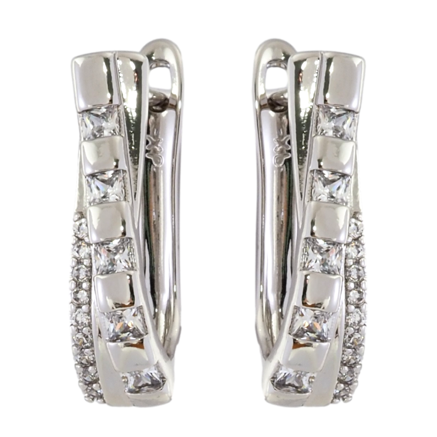 Сережки Xuping Родій англійський замок Візерунок з цирконієм фото №1