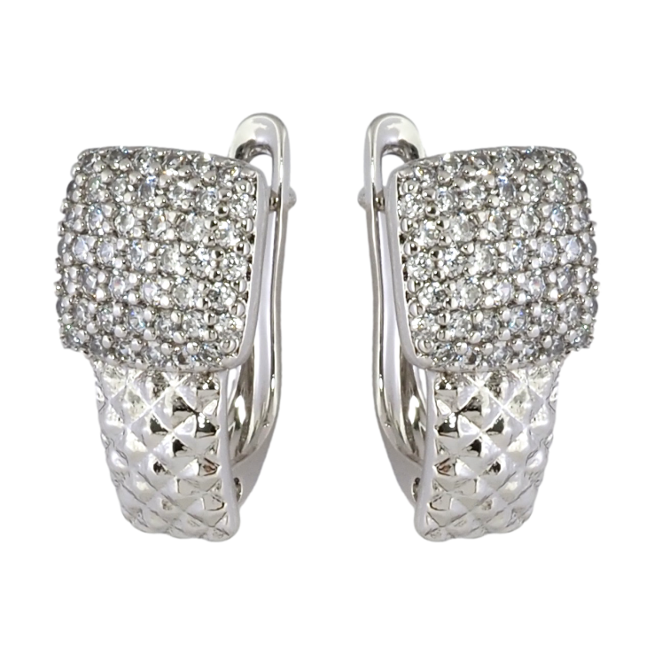 Серьги Xuping Родий английский замок Инкрустация цирконием фото №6