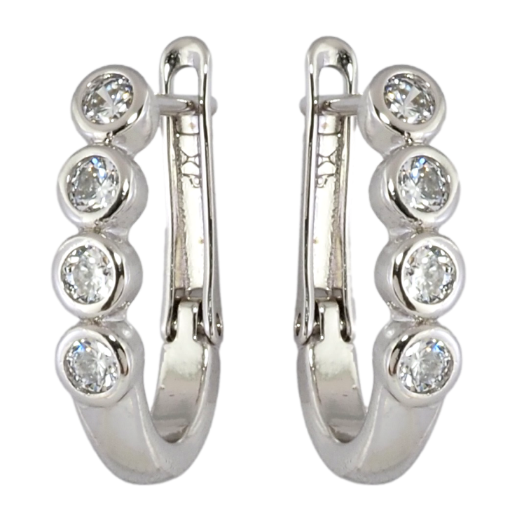 Серьги Xuping Родий английский замок Дорожки циркония фото №6