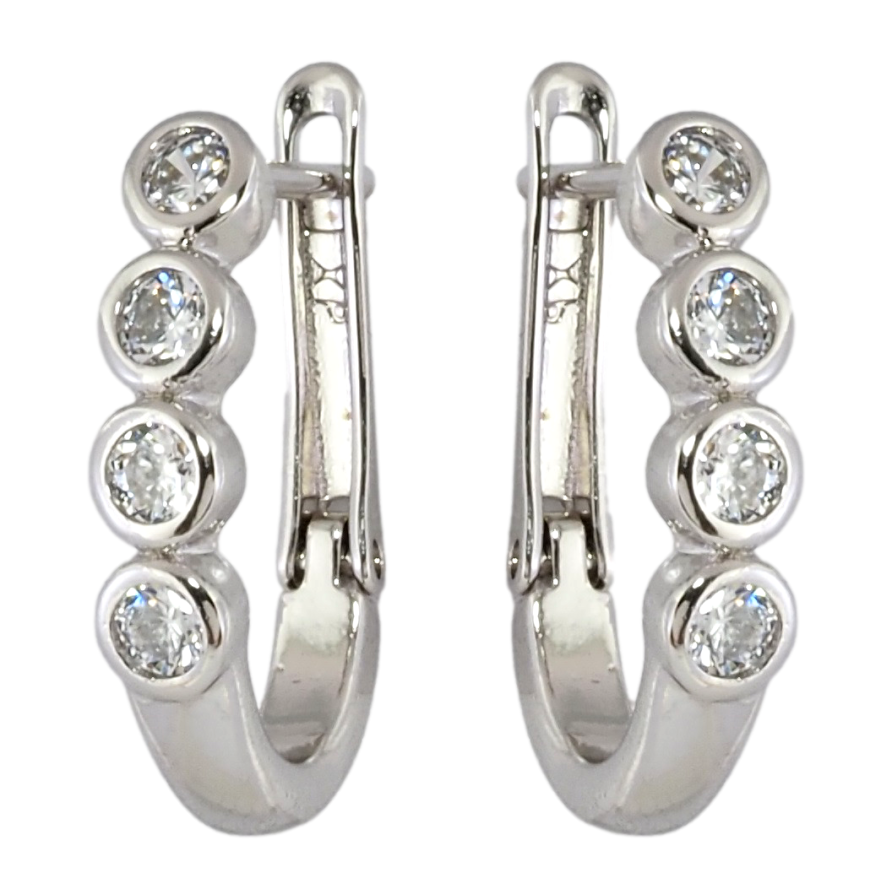 Сережки Xuping Родій англійський замок Доріжки цирконію фото №1